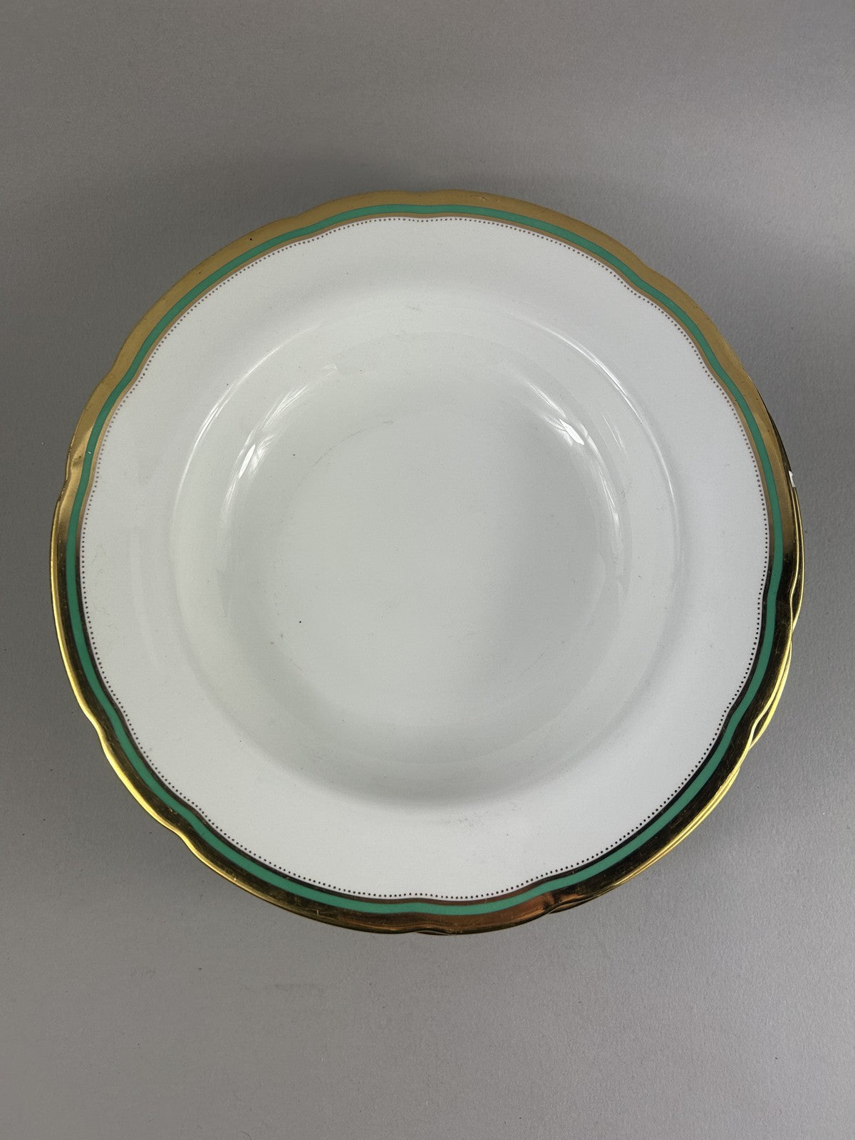 Vintage Spode Embassy Green Rimmed Soup Plates 27cm – Set of Four