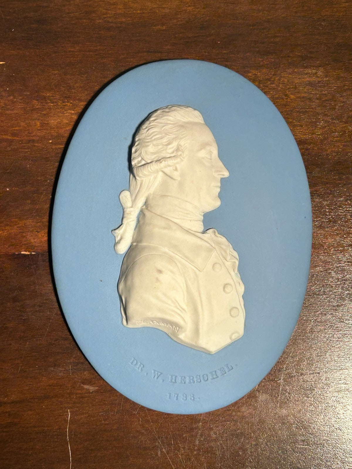 Antique 18thC Wedgwood Jasper Portrait Medallion William Herschel Flaxman 17830