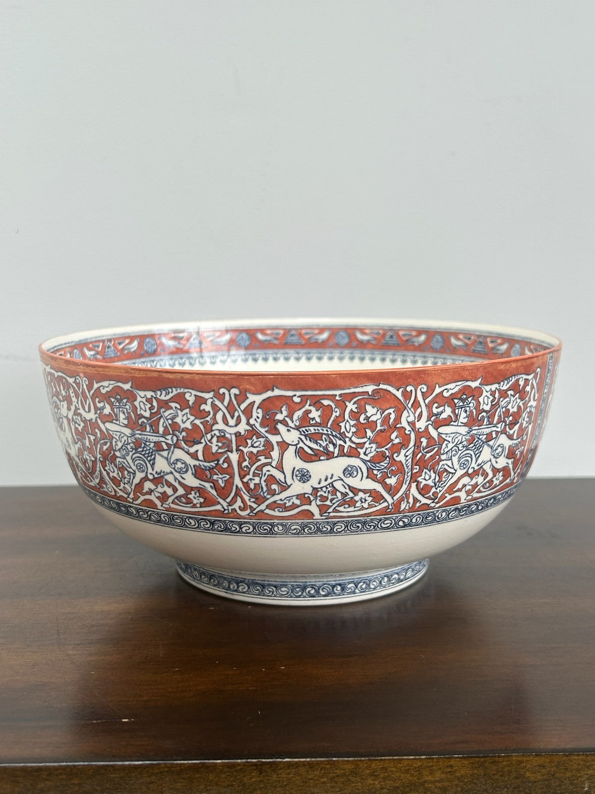 Wedgwood Persian Style Bowl Hunting Frieze Gazelles Red Ground Earl Buckman Coll0