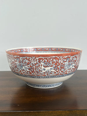 Wedgwood Persian Style Bowl Hunting Frieze Gazelles Red Ground Earl Buckman Coll