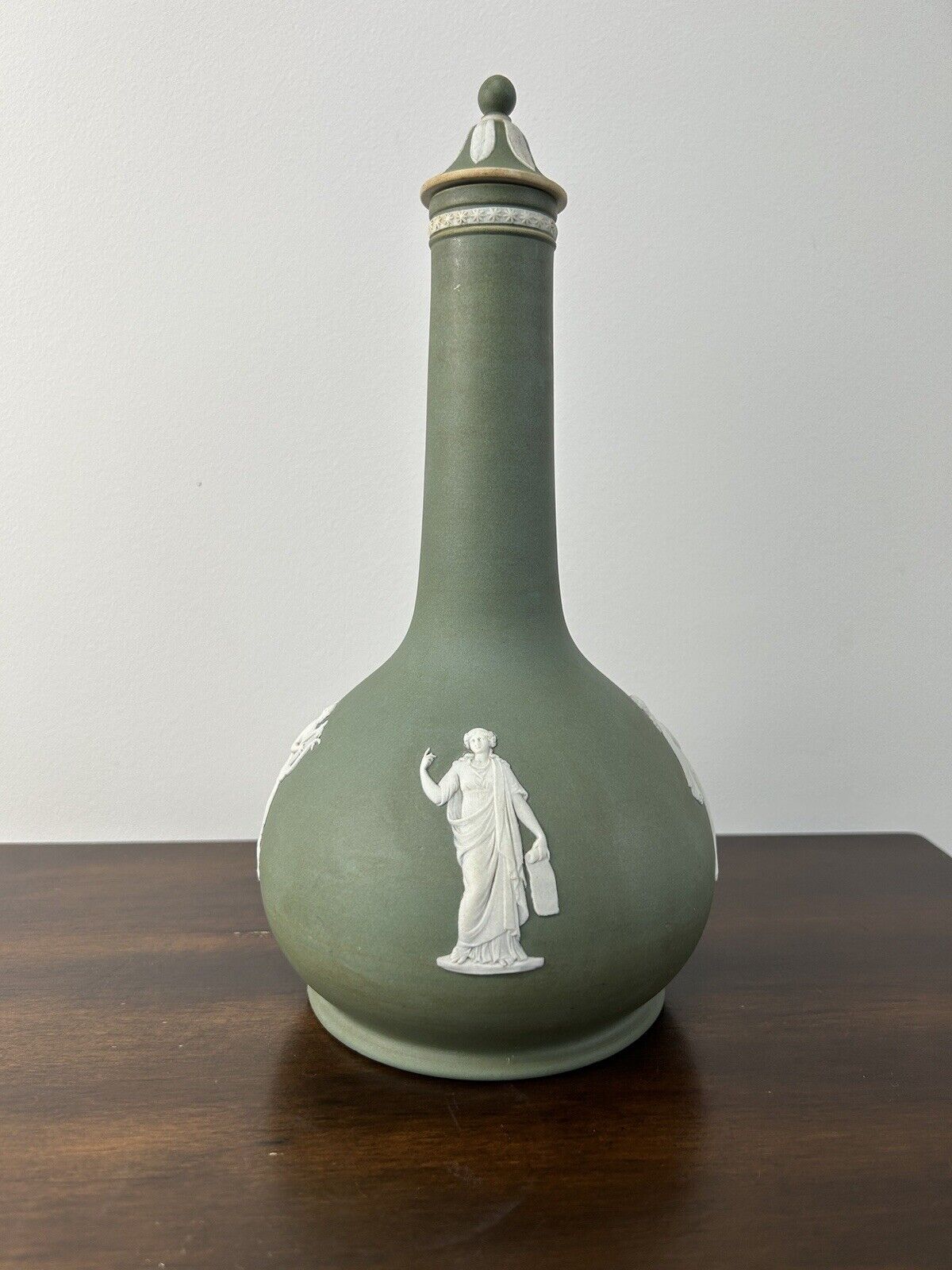 Wedgwood Jasperware Decanter Green Large Humphrey Taylor With Stopper