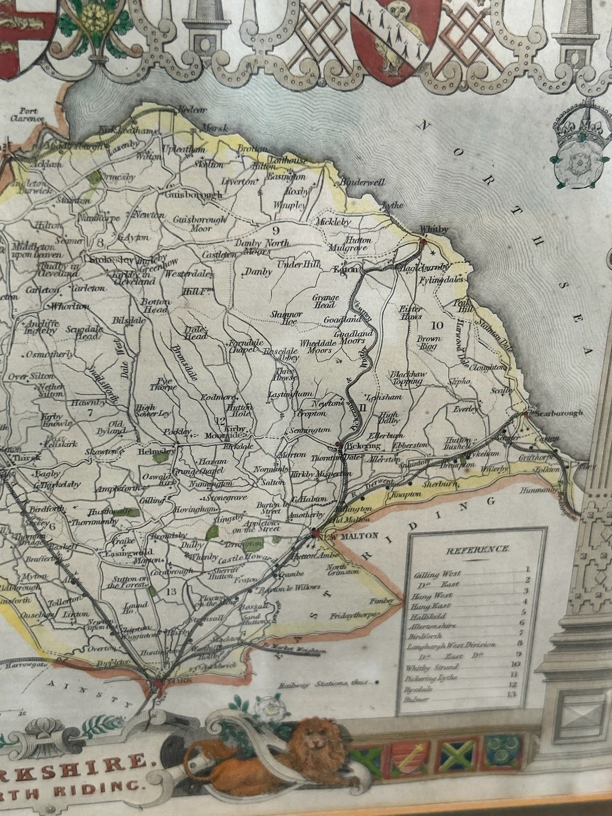 Antique Robert Morden Hand Coloured County Map Engraving Framed10