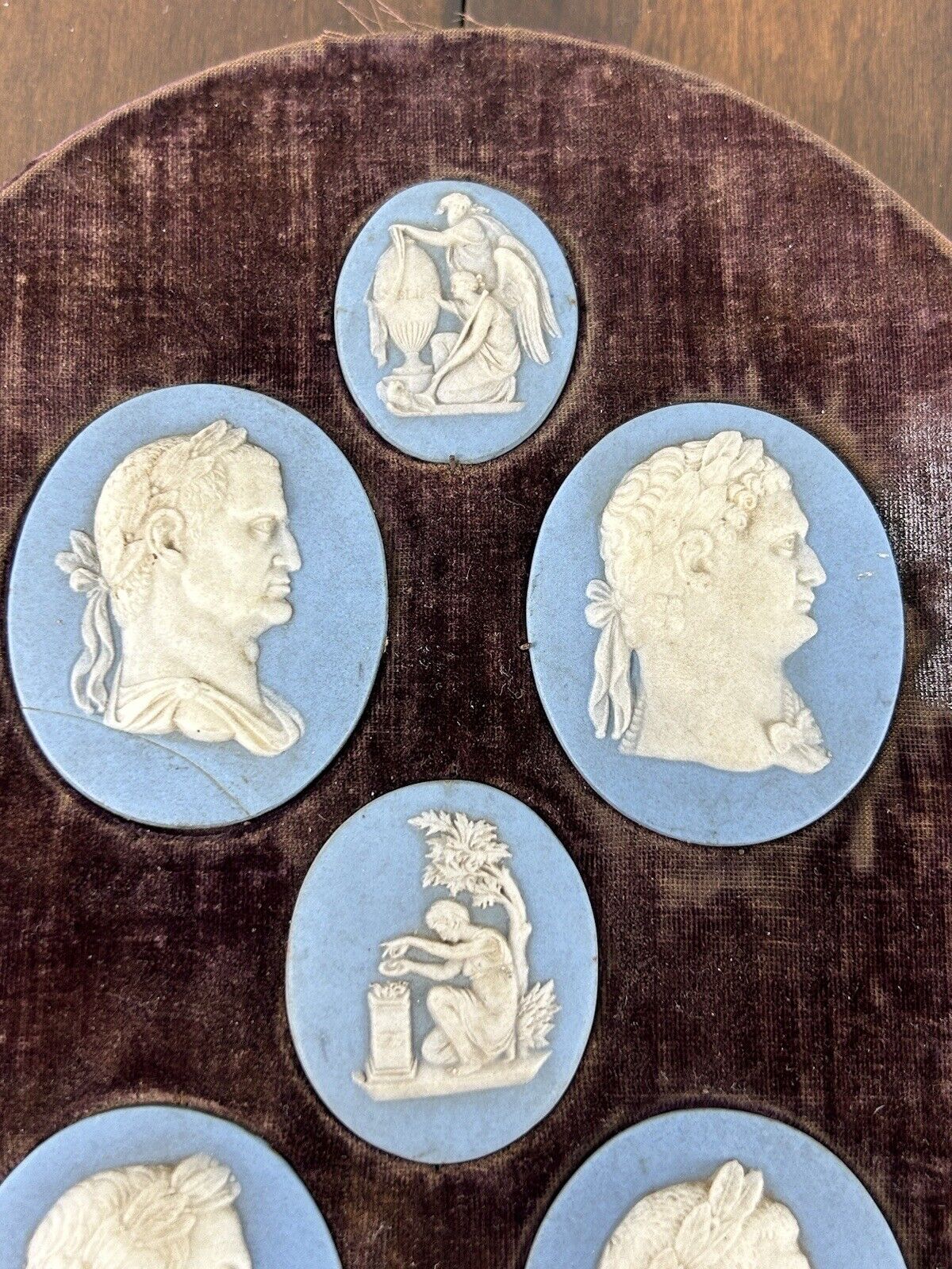 Wedgwood Jasperware Roman Emperor Medallion Jasperware Set 19th Century Wedgwood