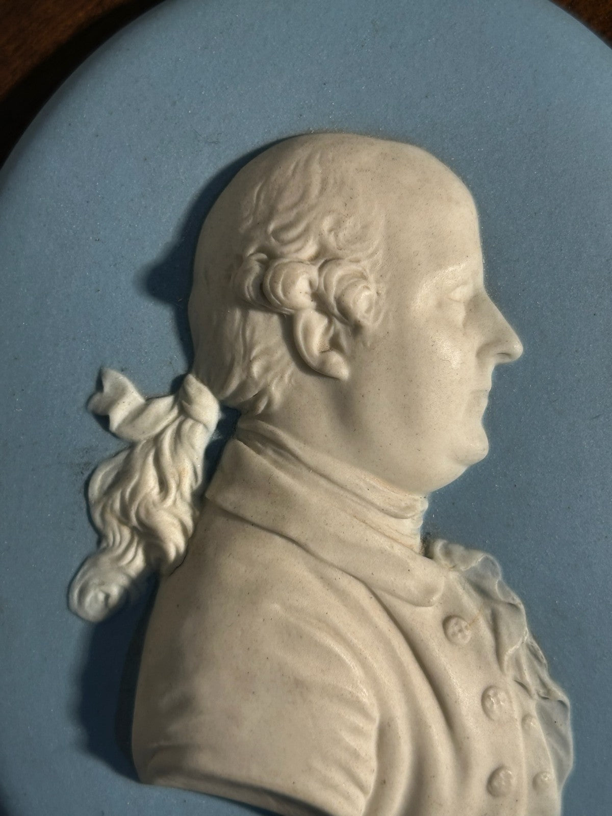Antique 18thC Wedgwood Blue Jasper Portrait Medallion Thomas Bentley Partner1