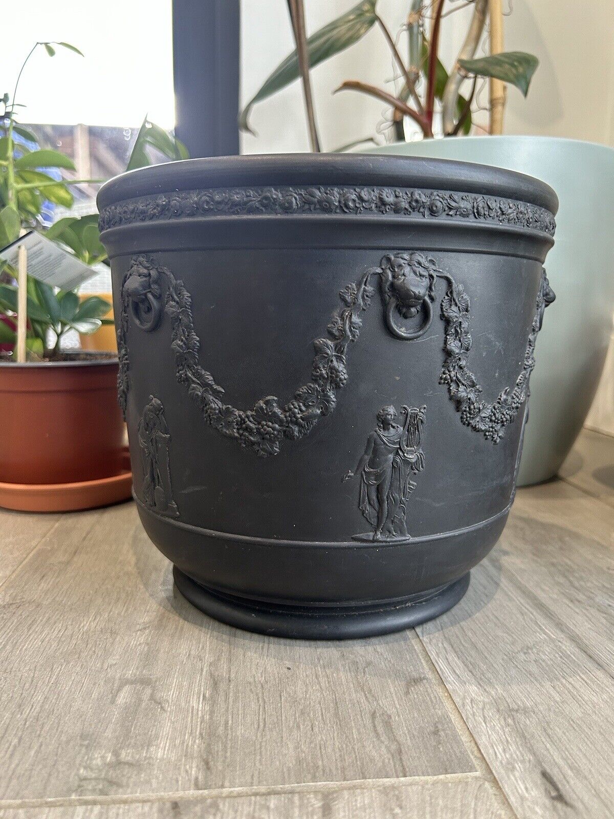 Wedgwood Basalt Jardiniere Planter Black Jasperware Wedgwood Pot