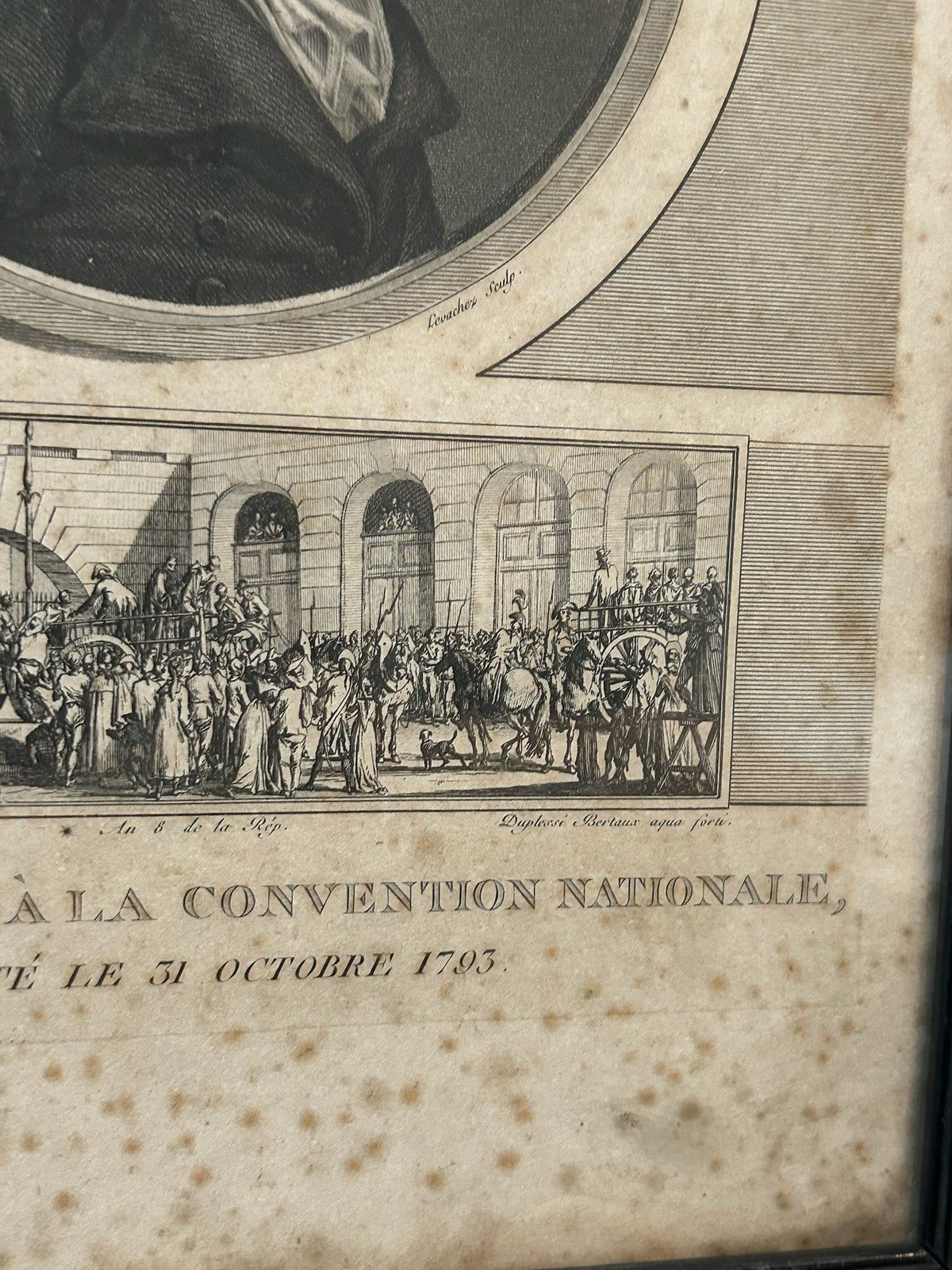 Gensonne Girondin French Revolution Aquatint Portrait Levachez 1800 Framed4