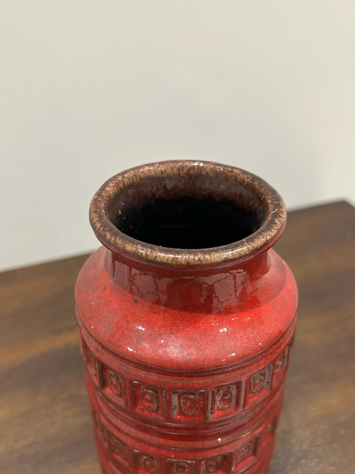 Scheurich West German Fat Lava Vase 203 15 Red Retro Pottery2