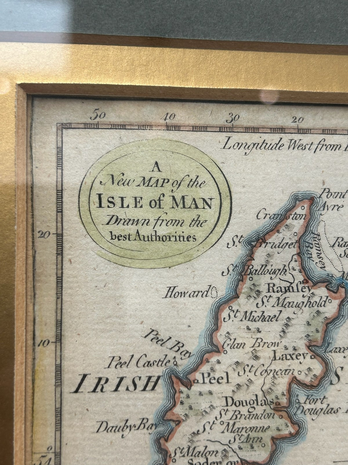 Thomas Kitchin Antique Map Isle of Man c1764 Hand Coloured Framed1