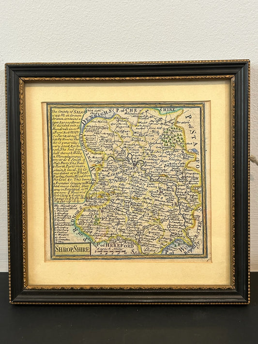 Shropshire Antique County Map 18th Century Hand Coloured Framed Small0