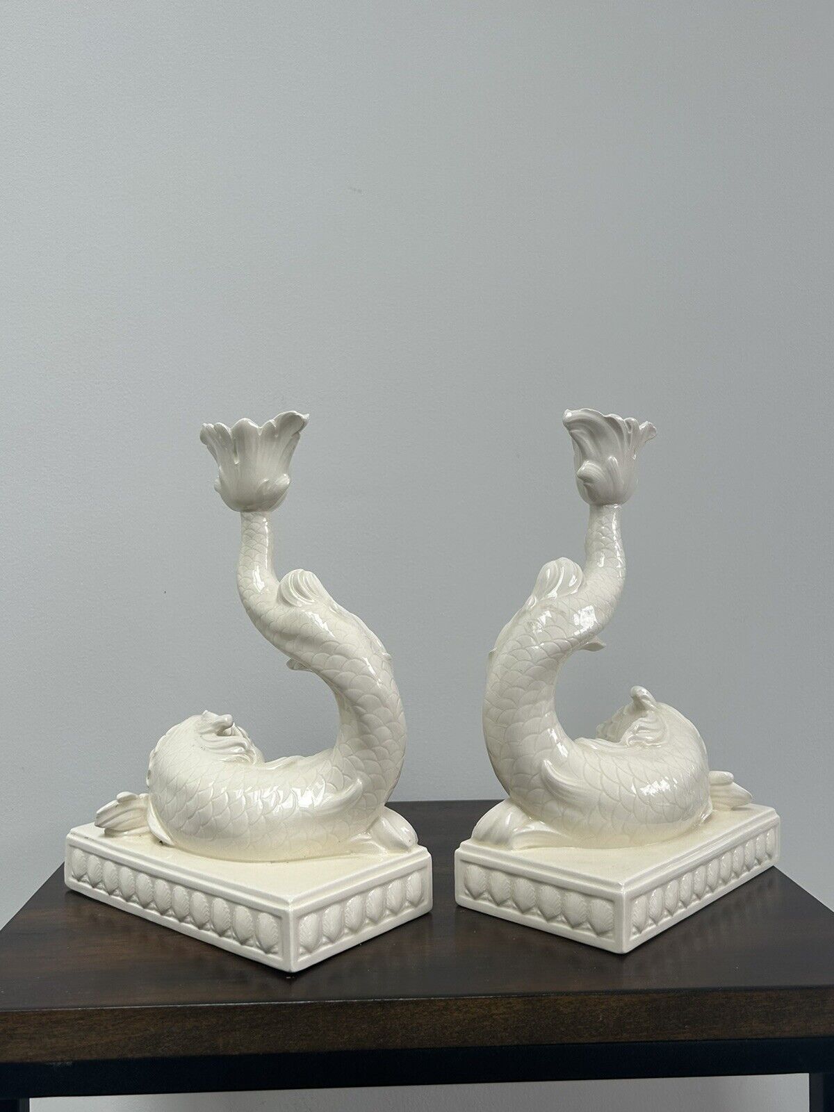 Wedgwood Pair Dolphin Candlesticks Porcelain Wedgwood Set