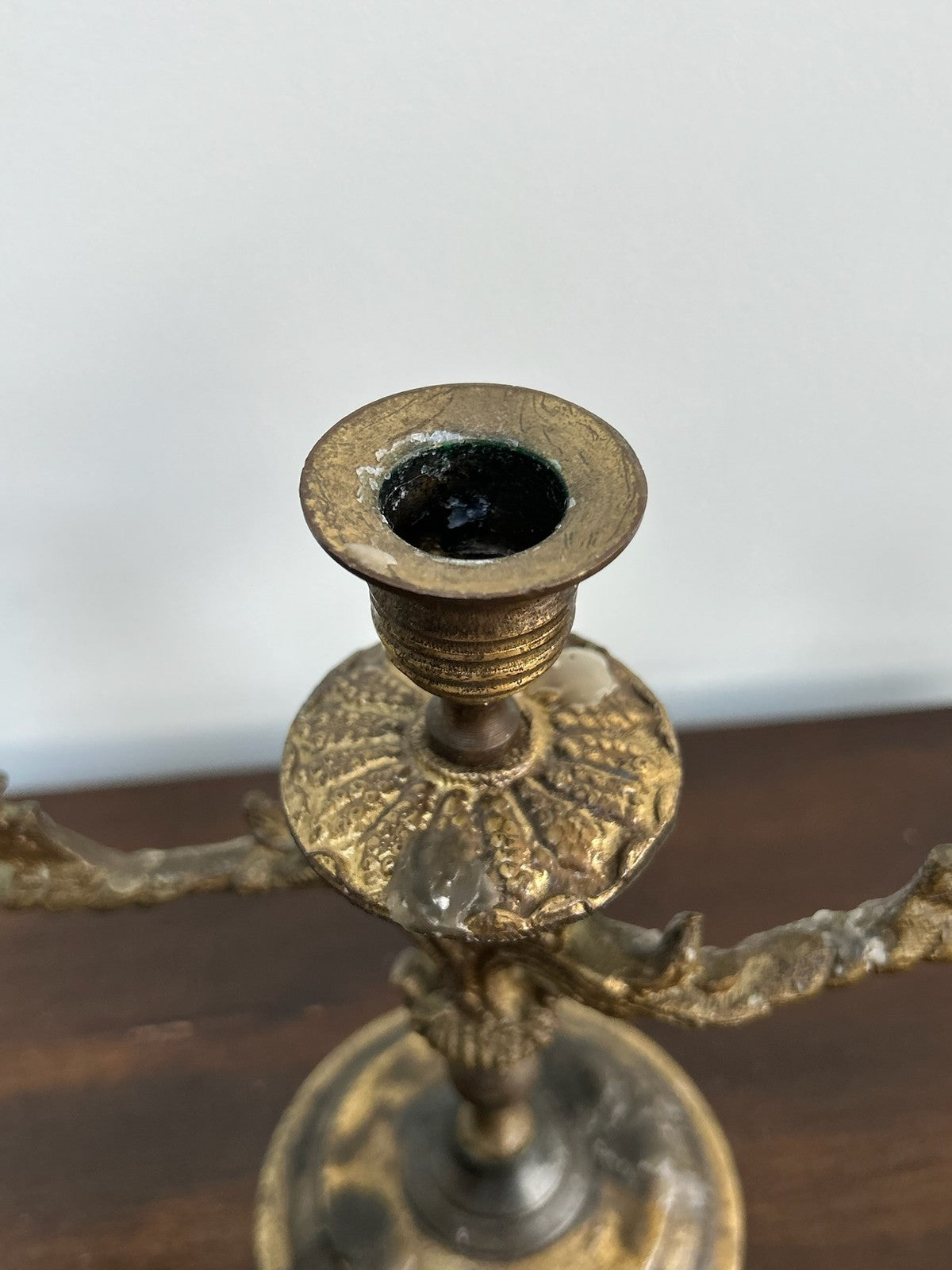 Antique Brass Candlestick Rococo Style Good Condition7