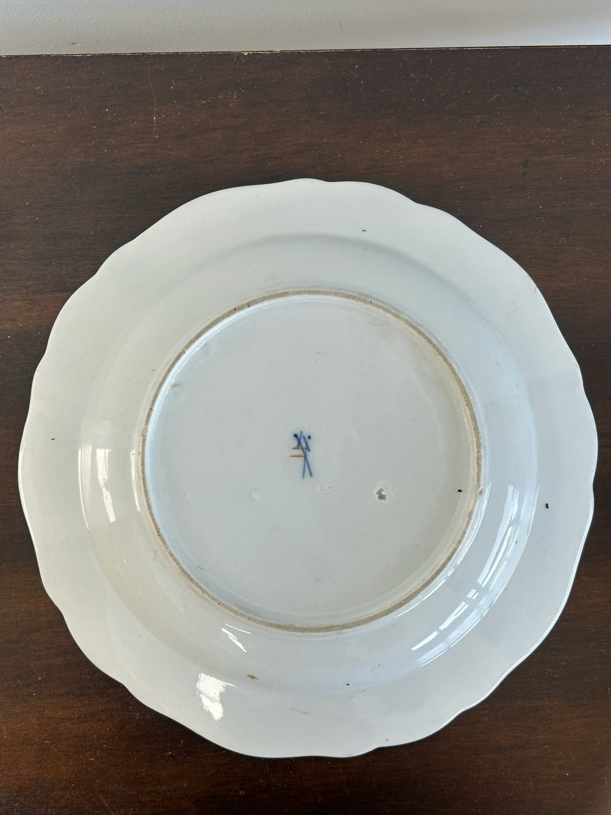 Antique Meissen Hand Painted Birds & Insects Plate Crossed Swords 20cm8