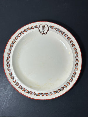 Antique Wedgwood Queens Ware Crested Plate Eagle Laurel Mortlocks 1887 25cm