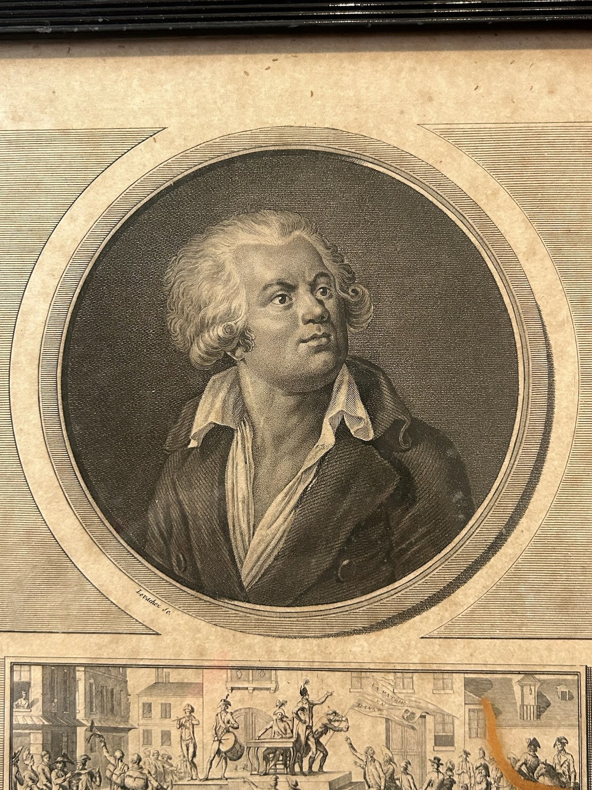 Danton French Revolution Portrait Aquatint Levachez Duplessi Bertaux 1800 Framed1