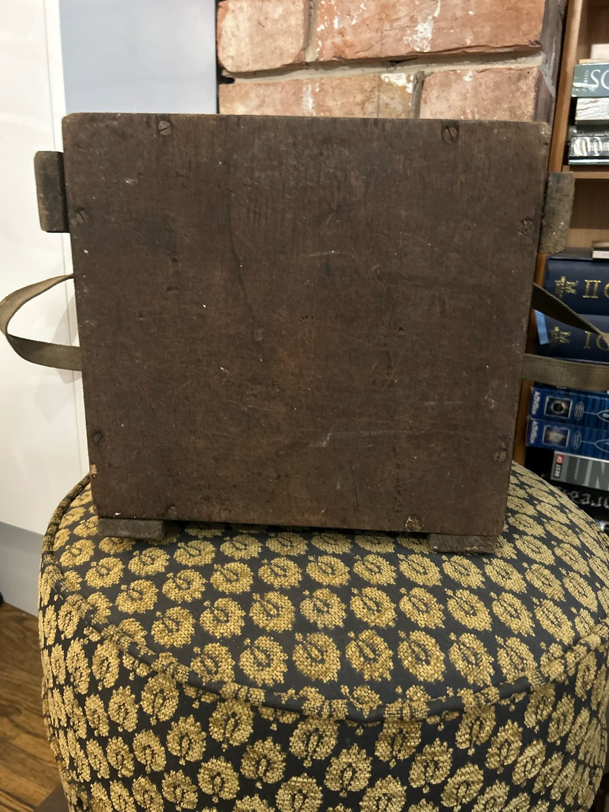 Vintage Wooden Crate Box Stencilled Letters 1951 Rustic Storage Industrial5