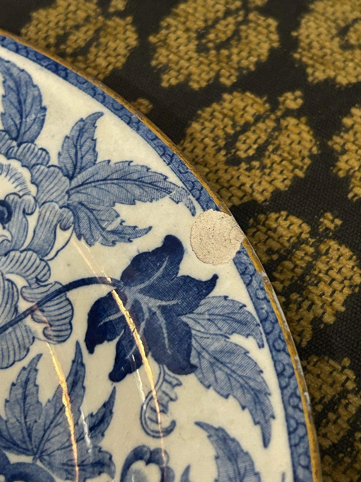 Antique Wedgwood Blue and White Transfer Printed Plate Floral Impressed Mark4