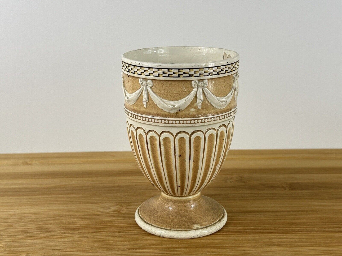 Wedgwood Creamware AF Pedestal Vase Yellow Early 19th Century