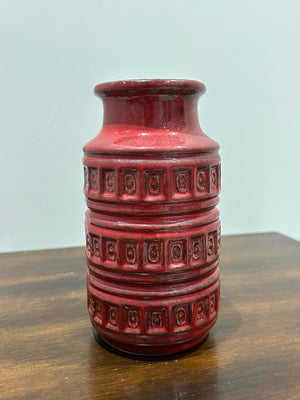 Scheurich West German Fat Lava Vase 203 15 Red Retro Pottery