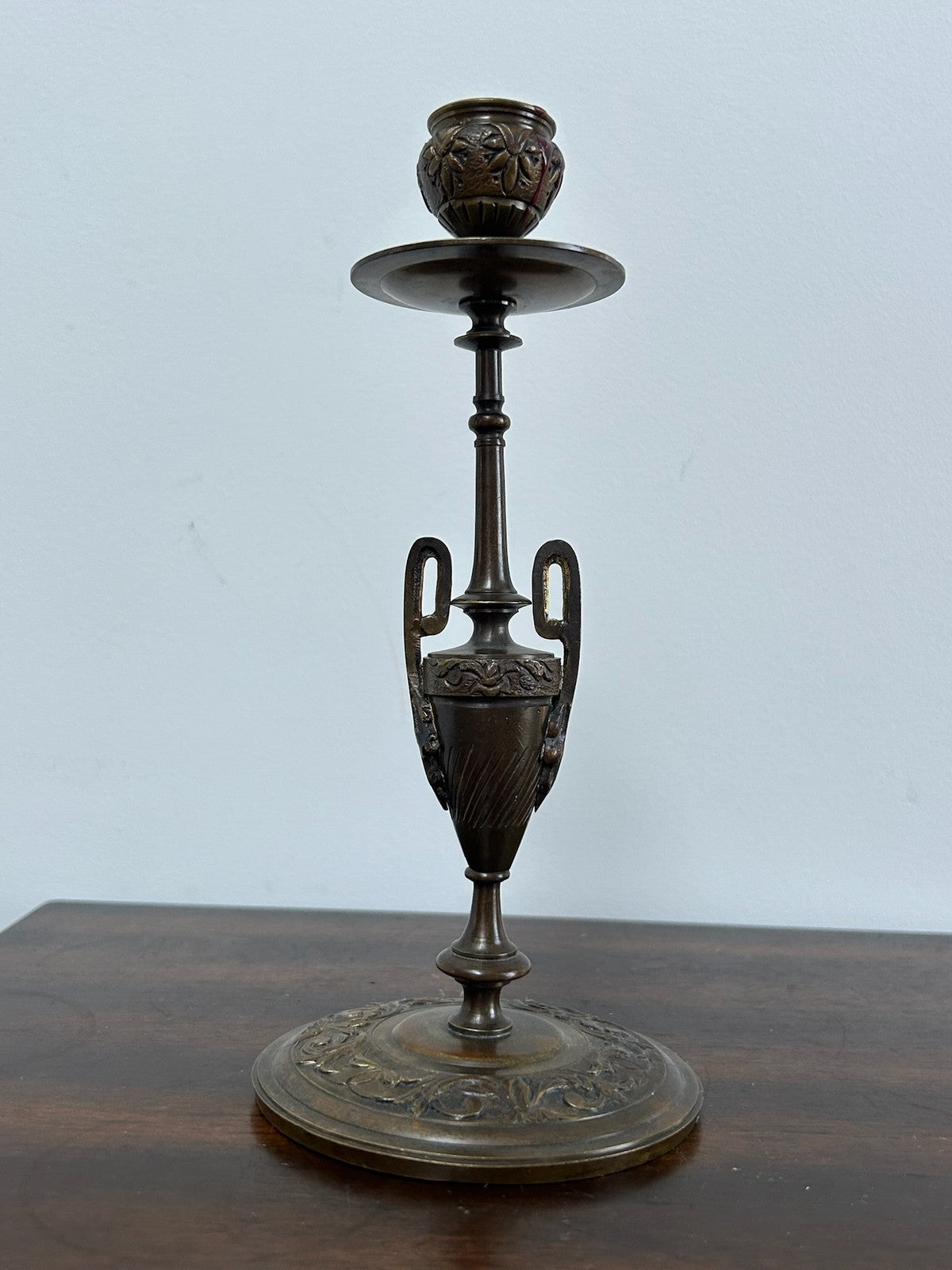 Pair Antique Bronze Neo Grec Candlesticks 19th Century2