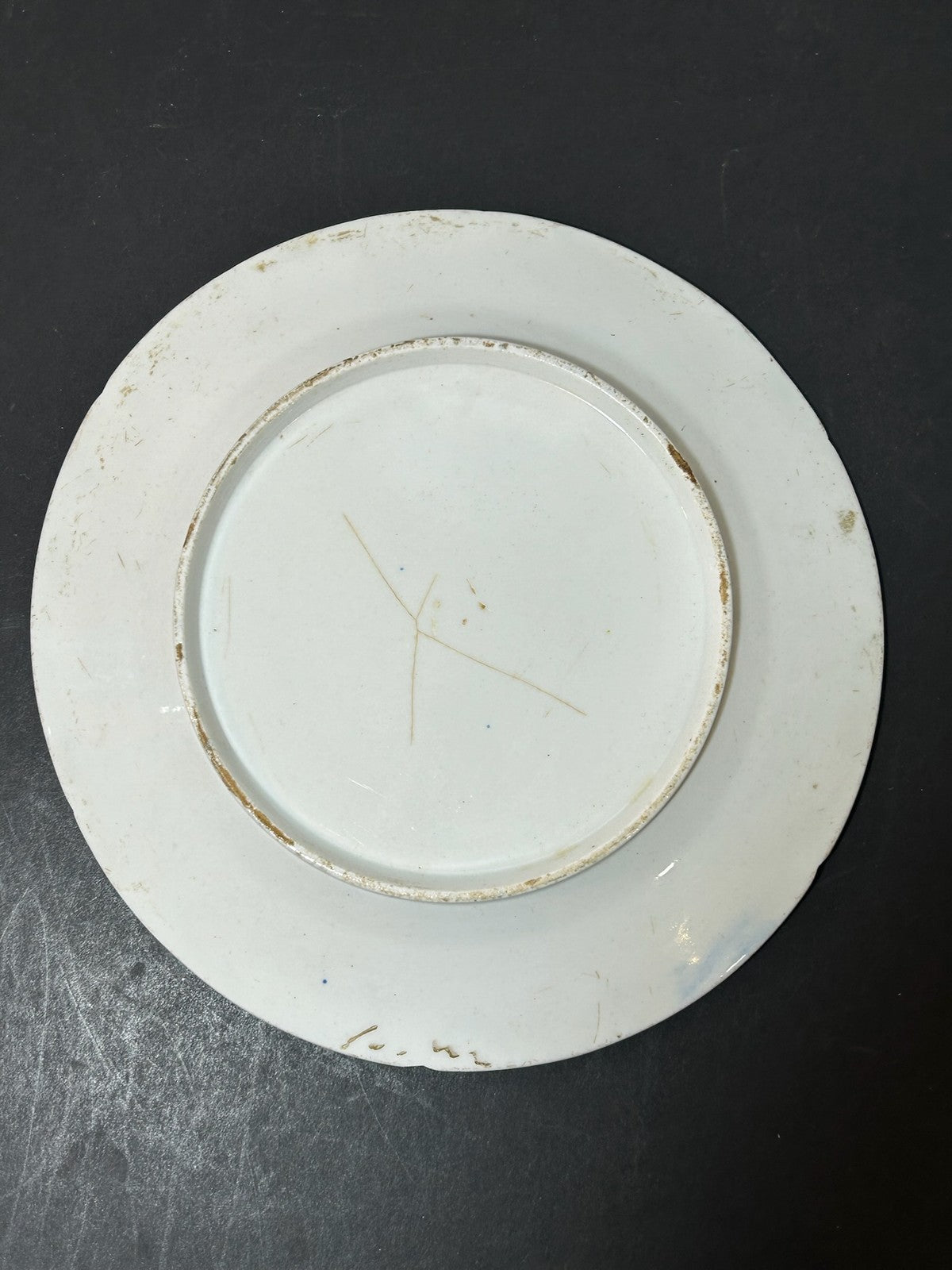Antique English Porcelain Imari Plate Old Japan Pattern Cobalt Gilt 21cm AF3