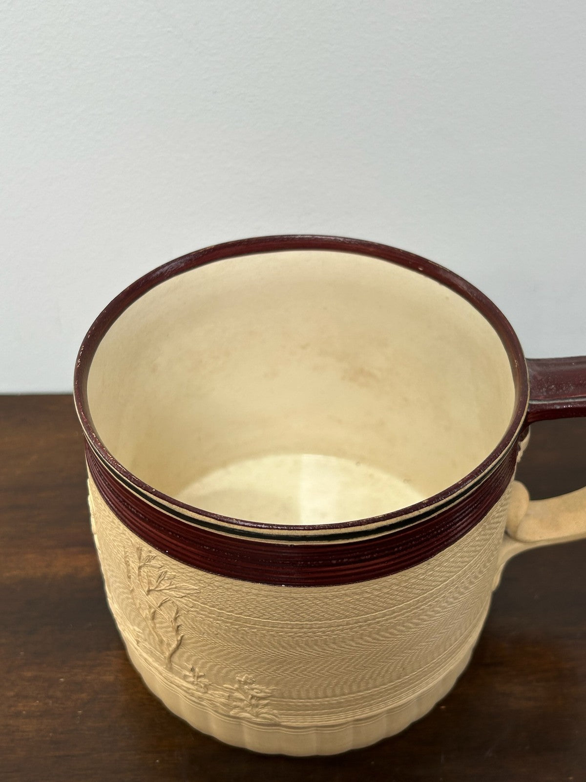 Antique Turner Stoneware Mug Sprigged Sporting Relief Georgian Impressed6