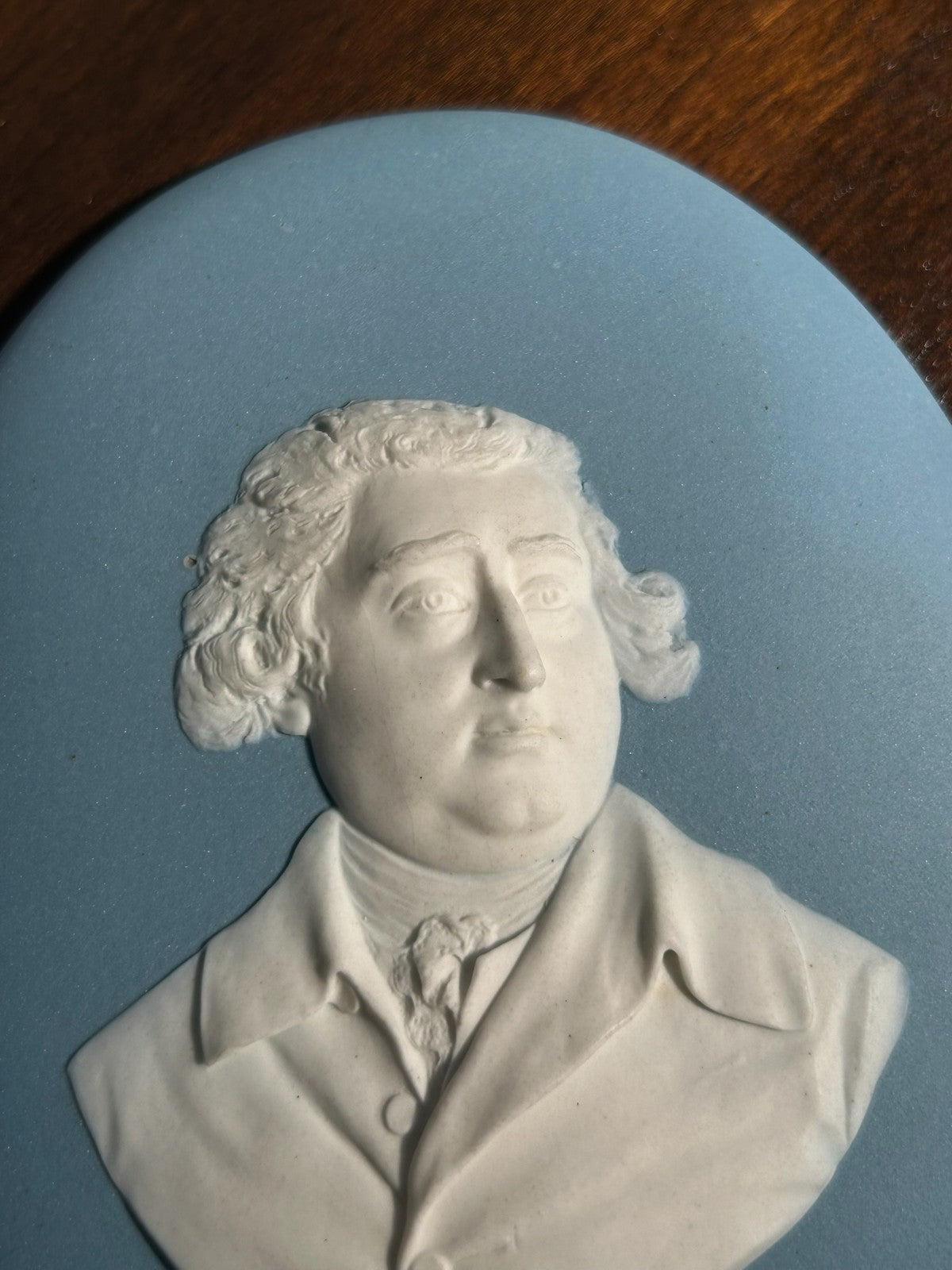 Antique 18thC Wedgwood Blue Jasper Portrait Medallion Charles James Fox1