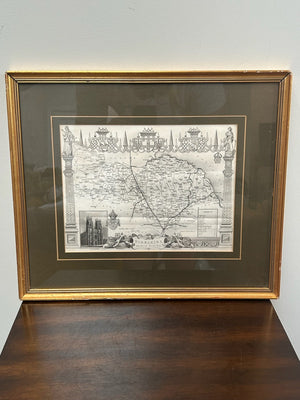 Antique Thomas Moule Map of Yorkshire Framed Steel Engraving c1840