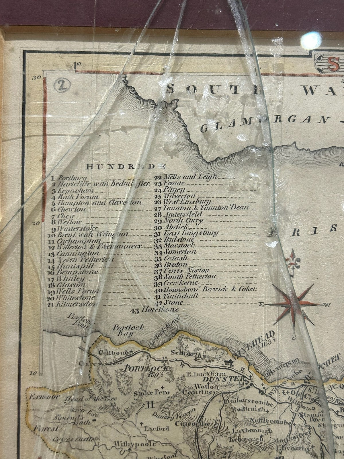 Antique Thomas Dugdale Somersetshire Somerset Map c1850 Hand Coloured Framed2