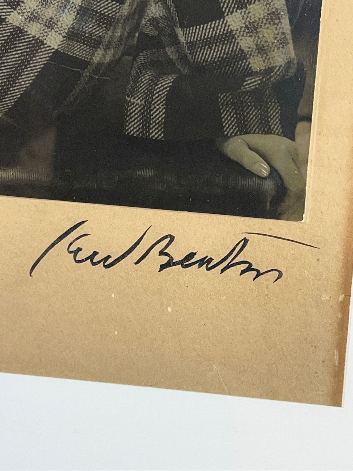 Cecil Beaton Signed Vintage Photograph Portrait Lady in Tartan Framed Original3