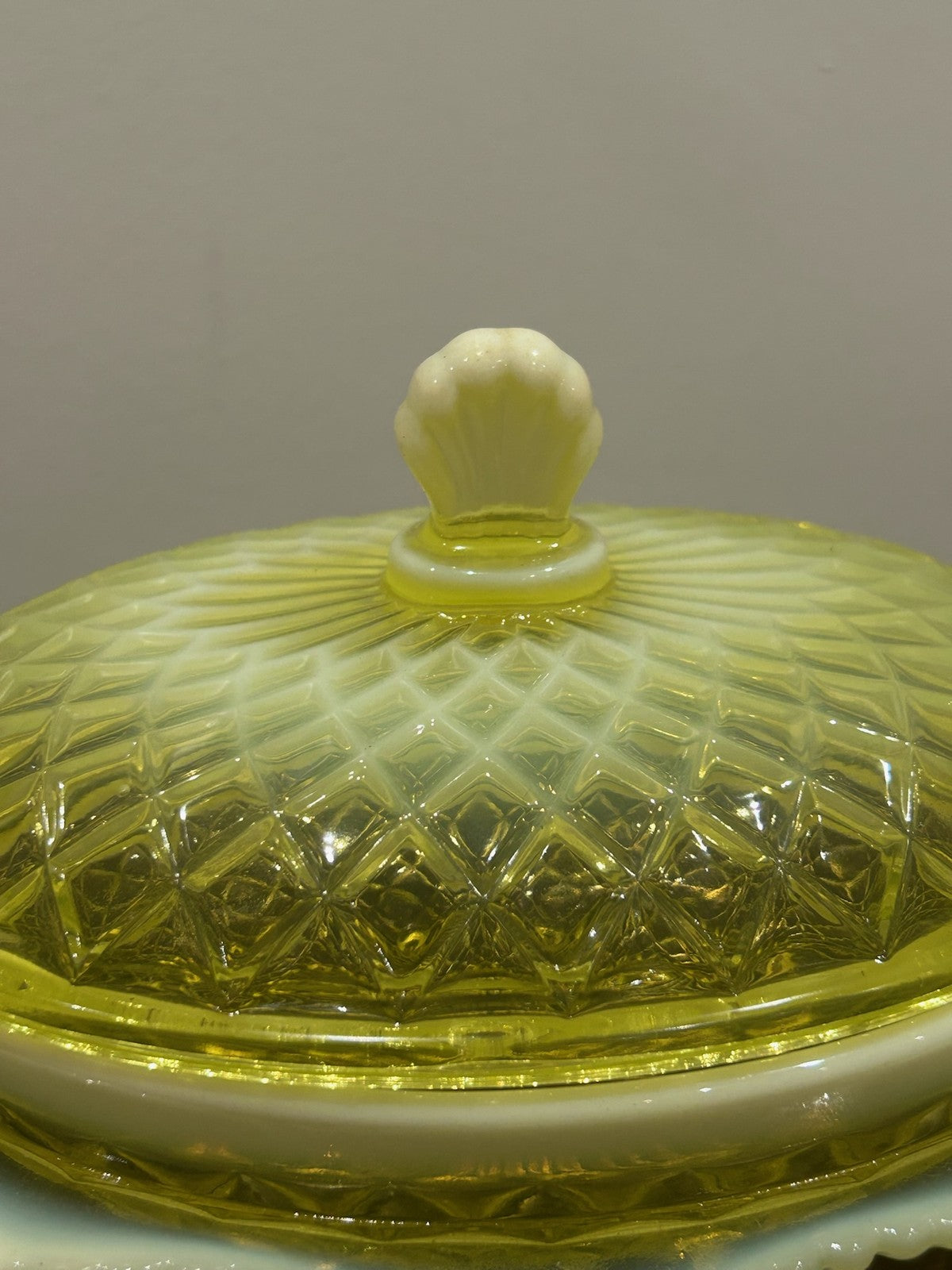Davidson Primrose Pearline Uranium Glass Butter Cheese Dish Quilted Pillow Sham5