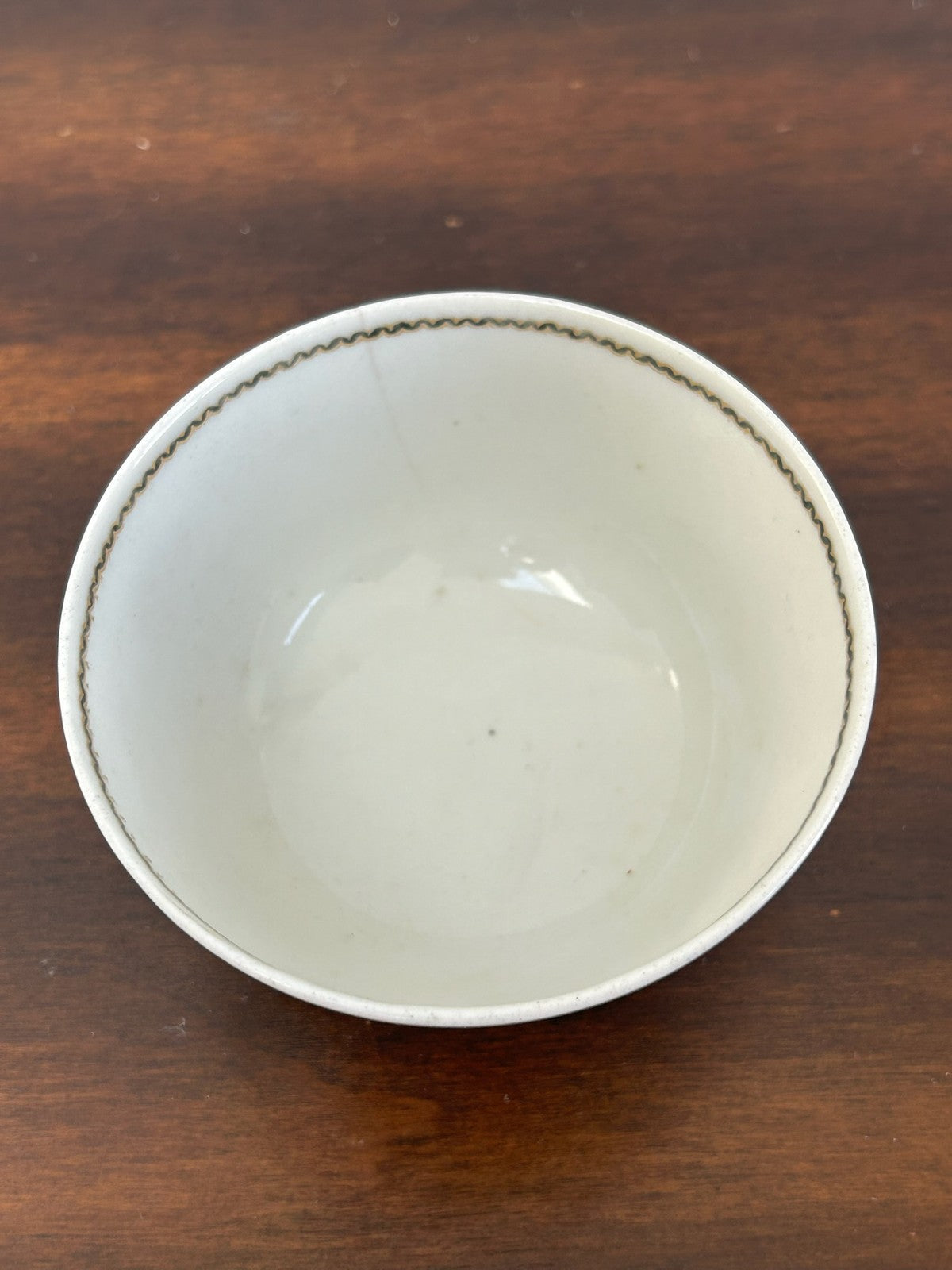 Antique English Porcelain Slop Bowl Sepia Shield Cartouche Gilt Rim2