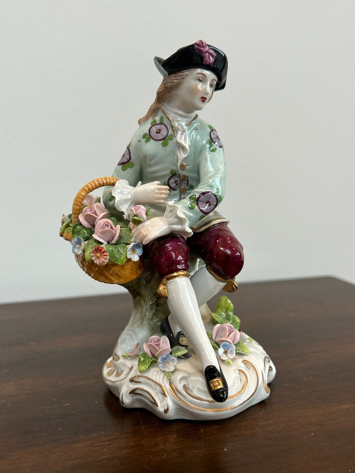 Pair Continental Dresden Style Porcelain Figures Courting Couple6