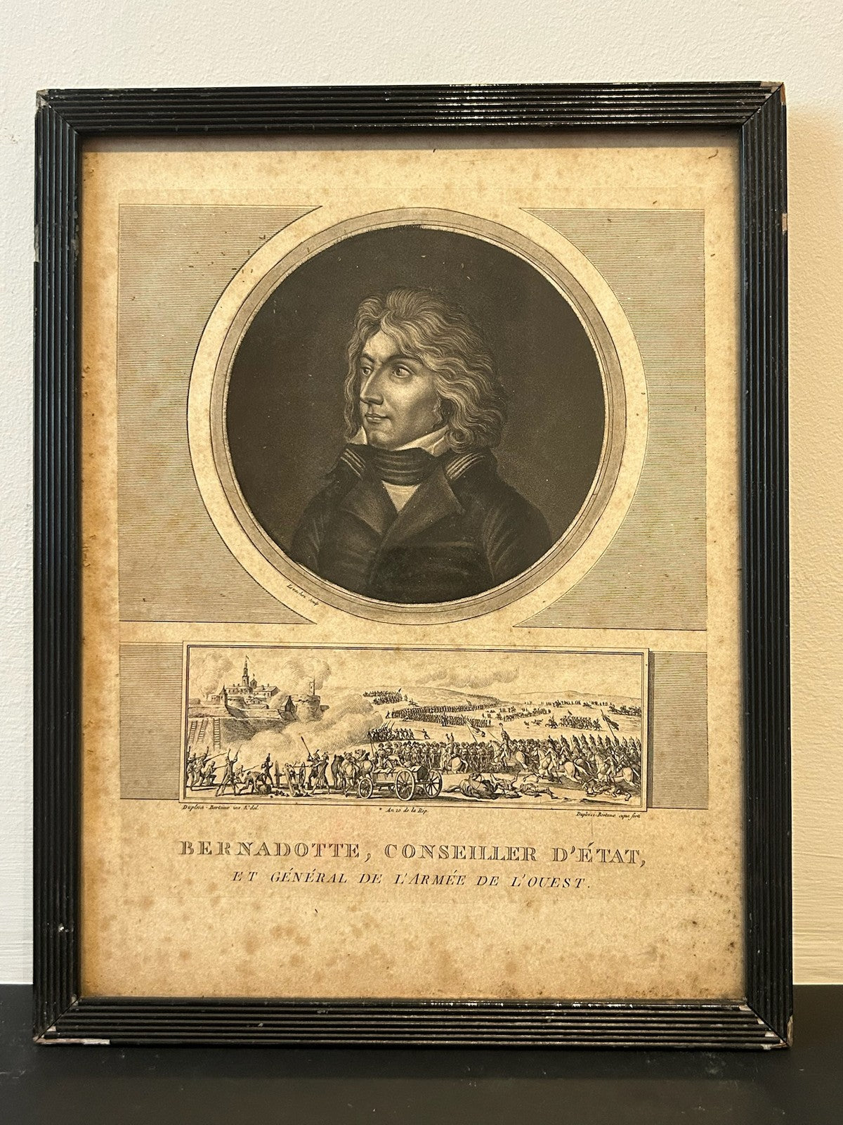 Bernadotte King of Sweden French Revolution Aquatint Levachez 1802 Framed0