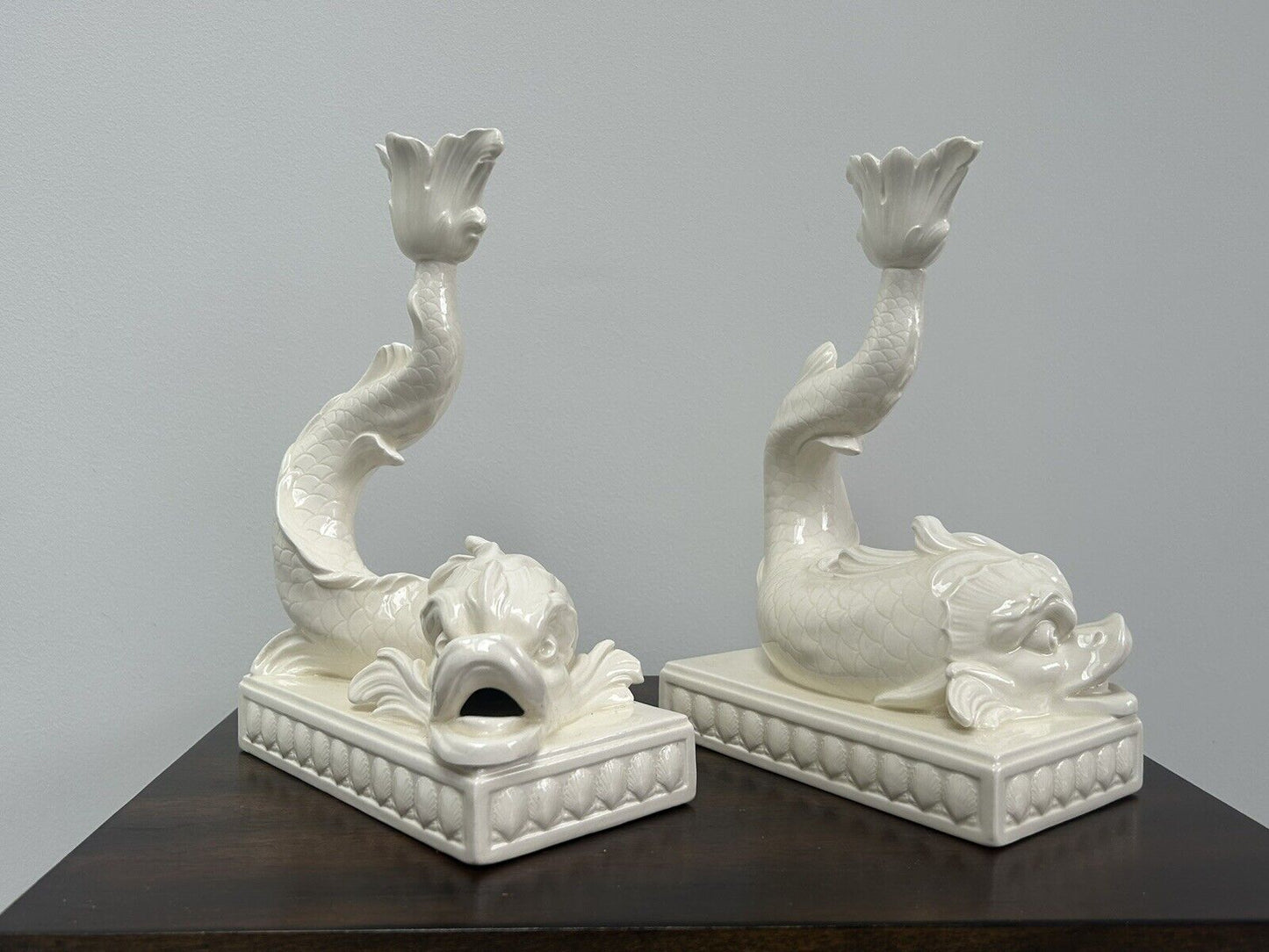 Wedgwood Pair Dolphin Candlesticks Porcelain Wedgwood Set