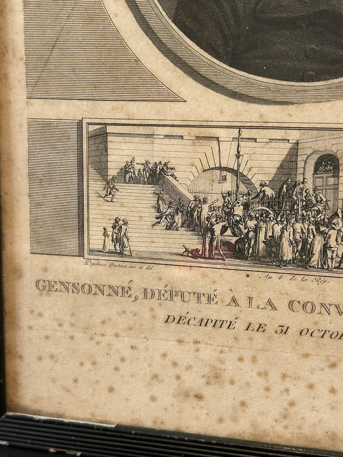 Gensonne Girondin French Revolution Aquatint Portrait Levachez 1800 Framed2