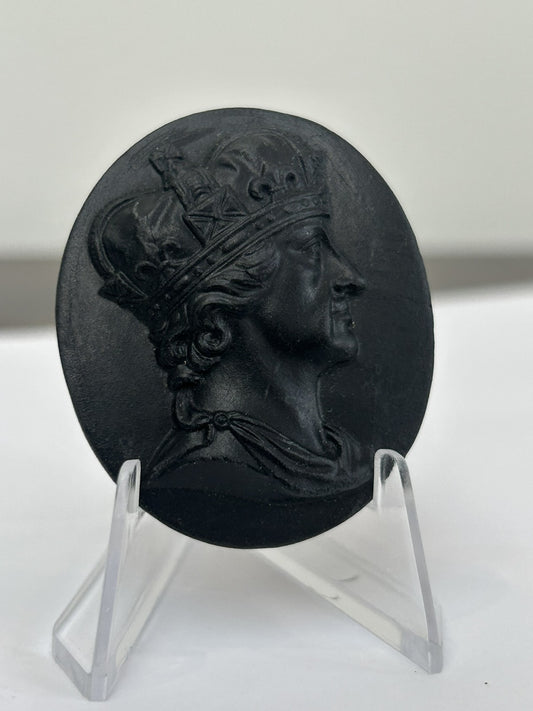 Wedgwood Black Basalt Medallion No.27 Charles II c.1800 Kings of England0