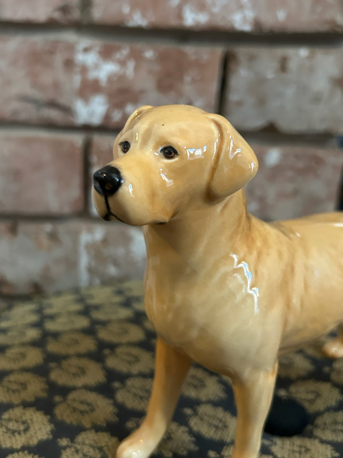 Beswick Yellow Labrador Dog Figure Gloss Ceramic Standing Marked Beswick1