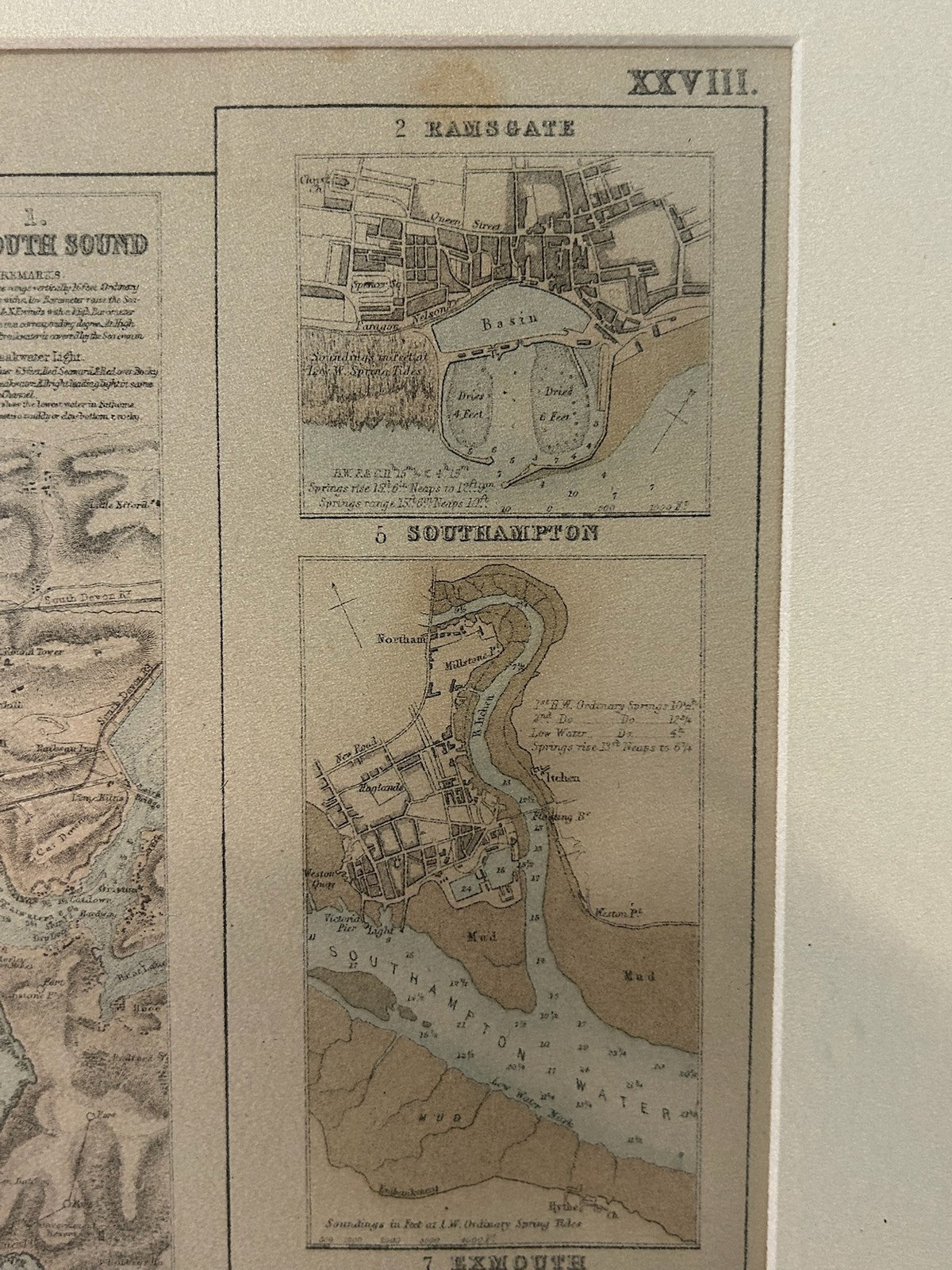 Ports and Harbours South East Coast of England Antique Map Plymouth Portsmouth3