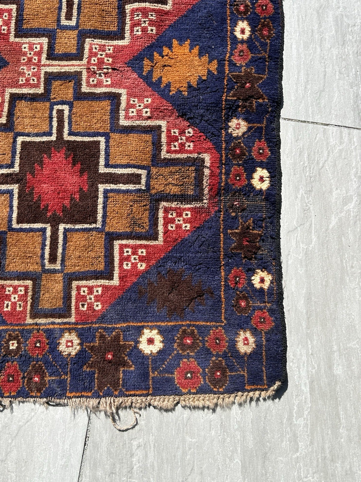 Antique Turkish Anatolian Hand Knotted Wool Rug 131x84cm Tribal Geometric 2