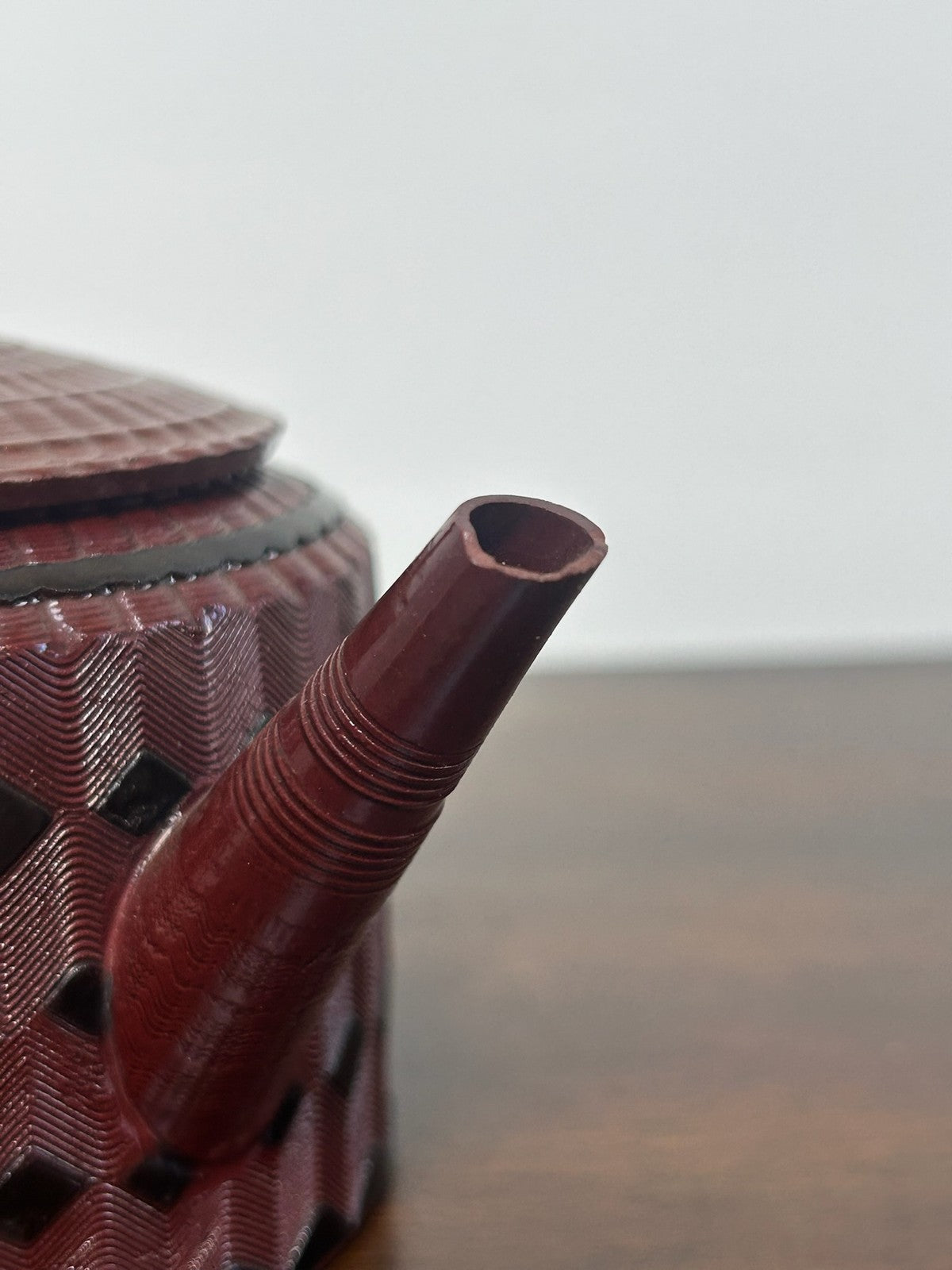 Antique Red Stoneware Teapot Engine Turned Rosso Antico Georgian Regency4