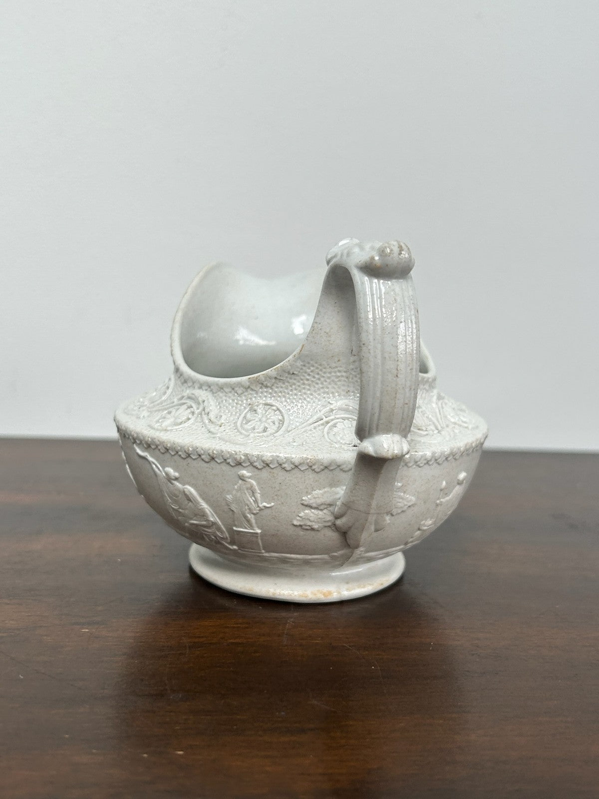Antique Wedgwood White Stoneware Relief Creamer / Jug3