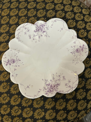 Antique Wileman & Co Foley Scalloped Dish Lilac Floral Sprays Rd 157683 c1890