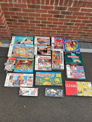 Job Lot of Various Vintage Board Games As Found Cluedo Twister Battleship