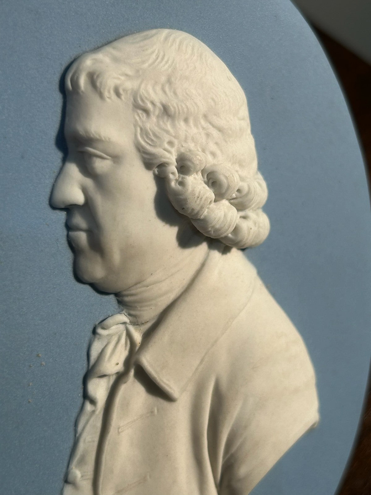 Antique 18thC Wedgwood Blue Jasper Portrait Medallion Josiah Wedgwood Himself4