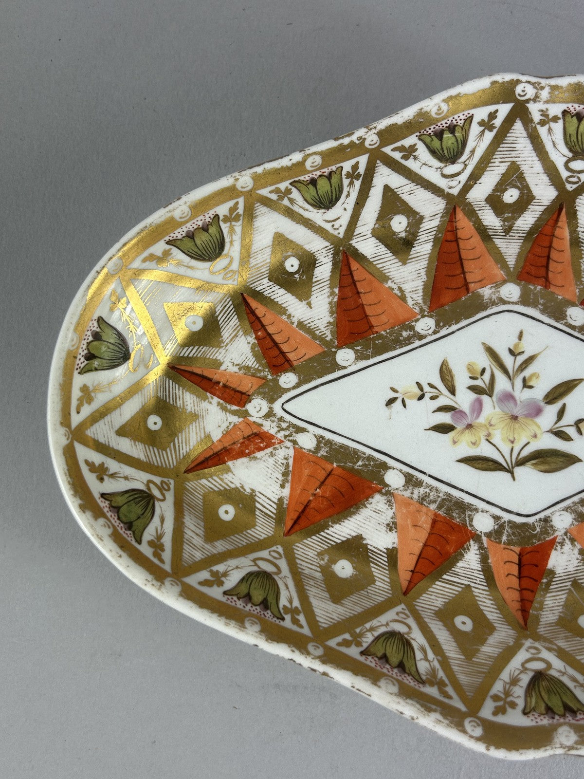 18th Century Worcester Gilt Red Porcelain Serving Dish 27cm