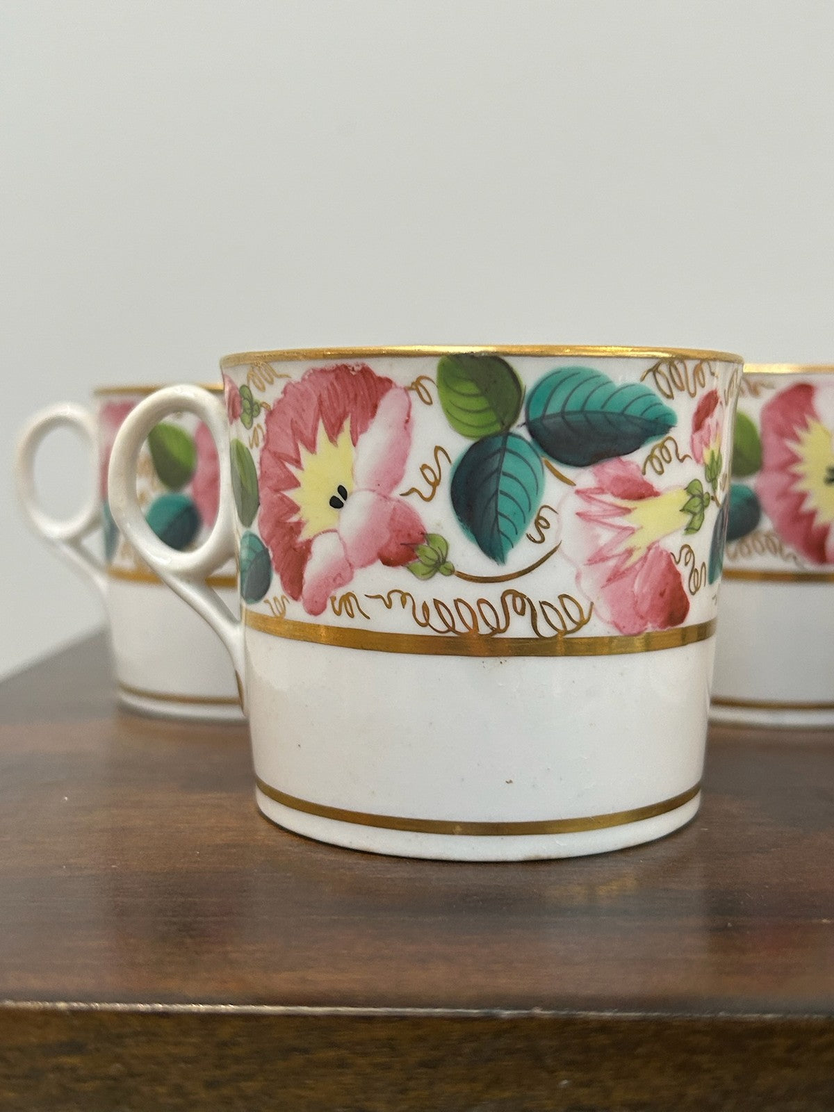 Set 7 Early 19th Century English Porcelain Coffee Cans c.1810 Possibly New Hall1