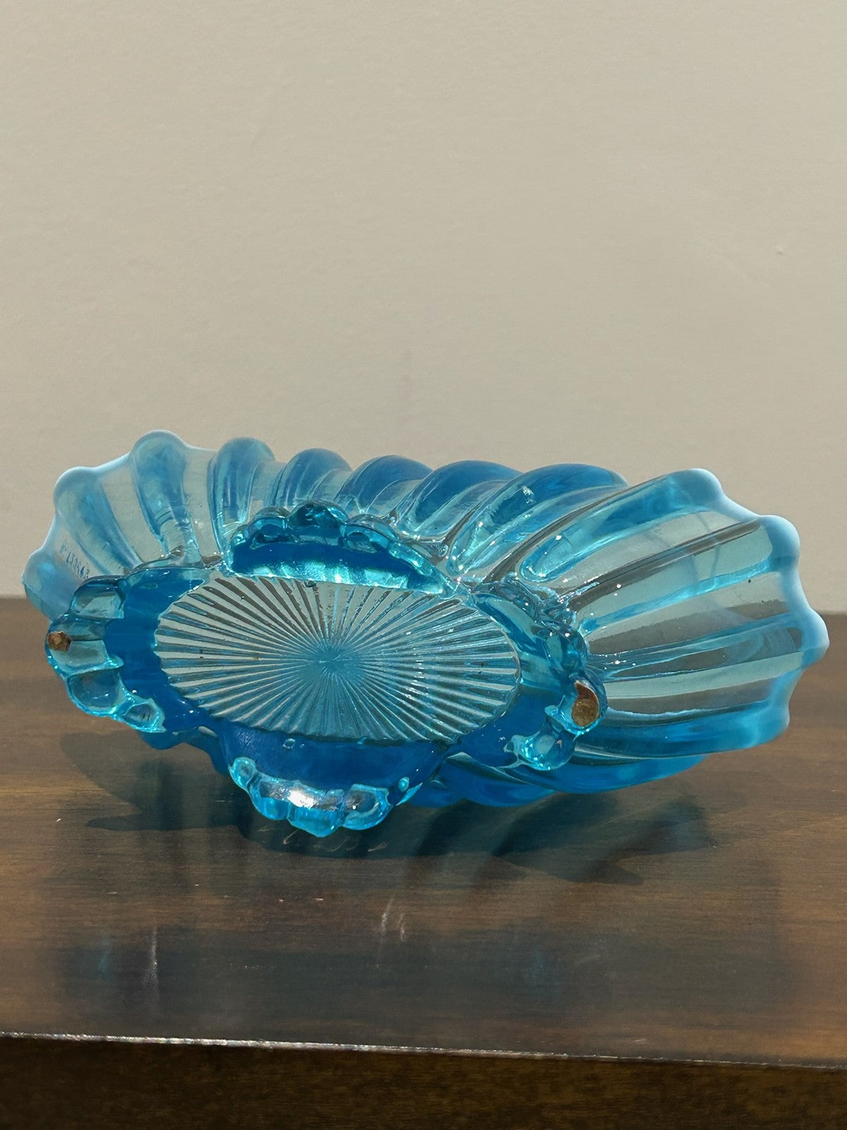 Pair Victorian Blue Pearline Opalescent Glass Basket Vases6