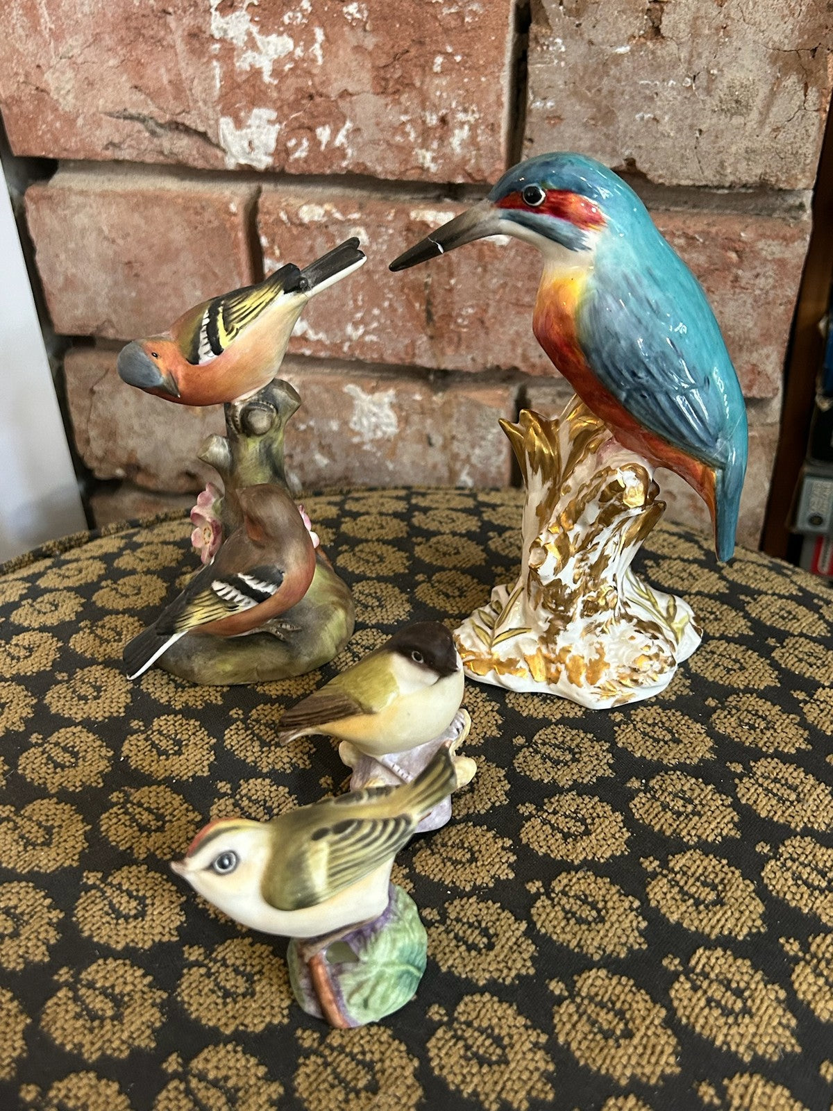 Royal Worcester Birds Kingfisher 2666 Chaffinches 3364 Goldcrests Repaired Lot3