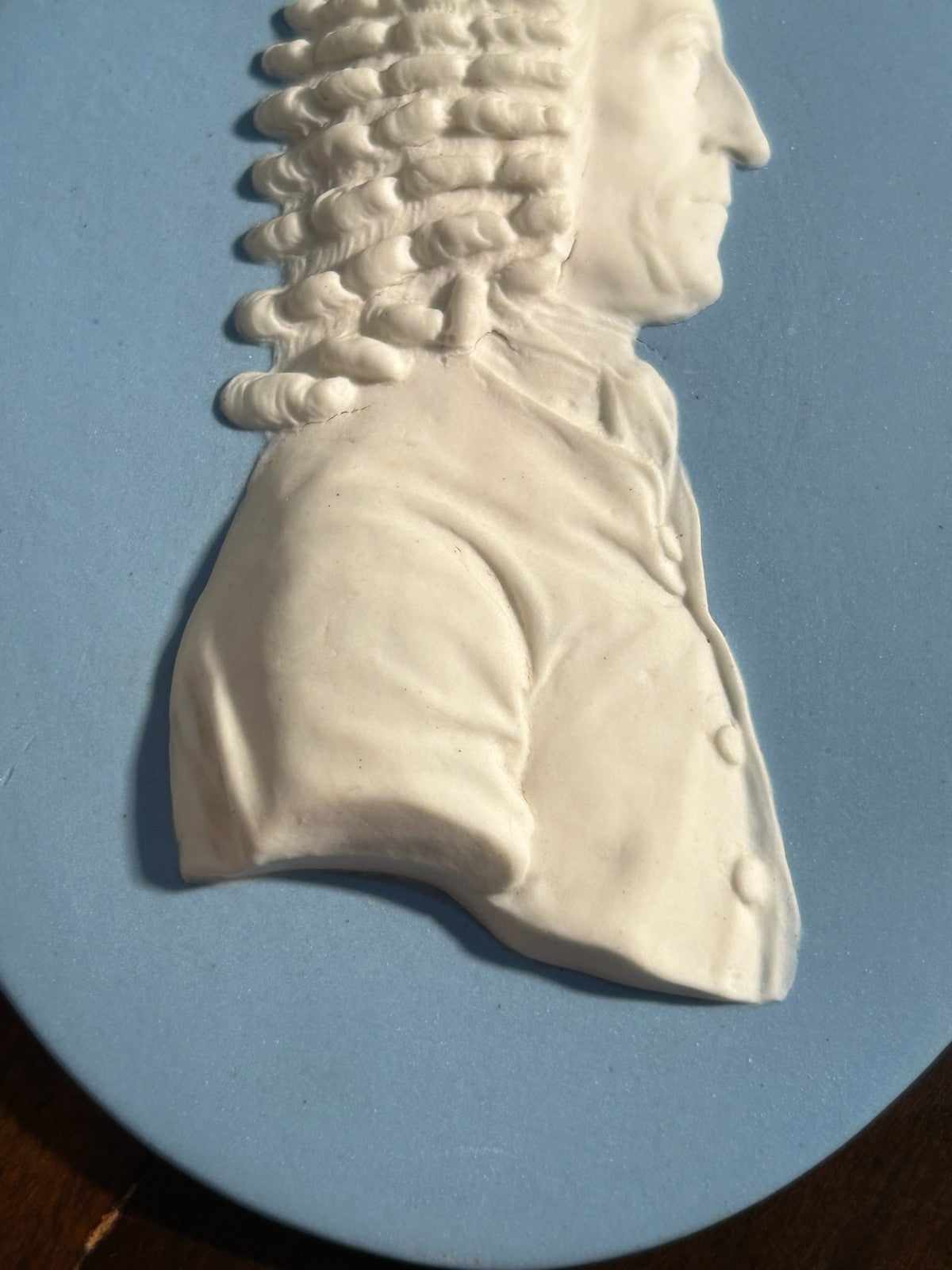 Antique 18thC Wedgwood Blue Jasper Portrait Medallion Dr John Fothergill Marked3