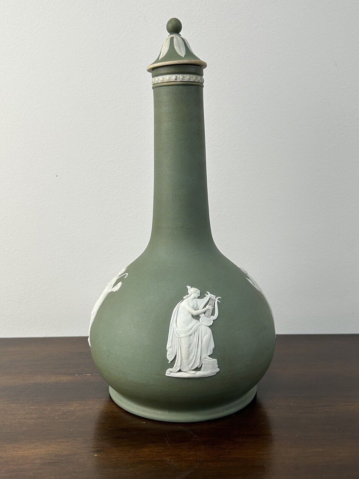 Wedgwood Jasperware Decanter Green Large Humphrey Taylor With Stopper